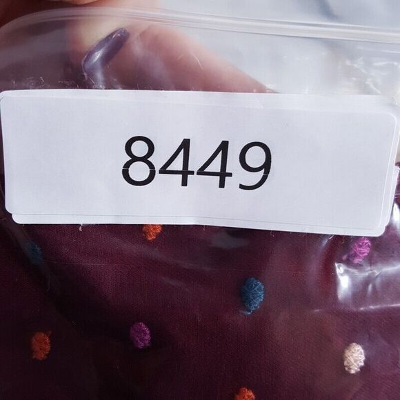 MAEVE Womens Top Medium Maroon Pullover Swiss Polka Dot Dottie ANTHROPOLOGIE - Picture 11 of 11